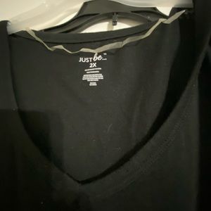 2 items JUST BE Plus Size Women’s V Neck tank top  size 2X Black NWT